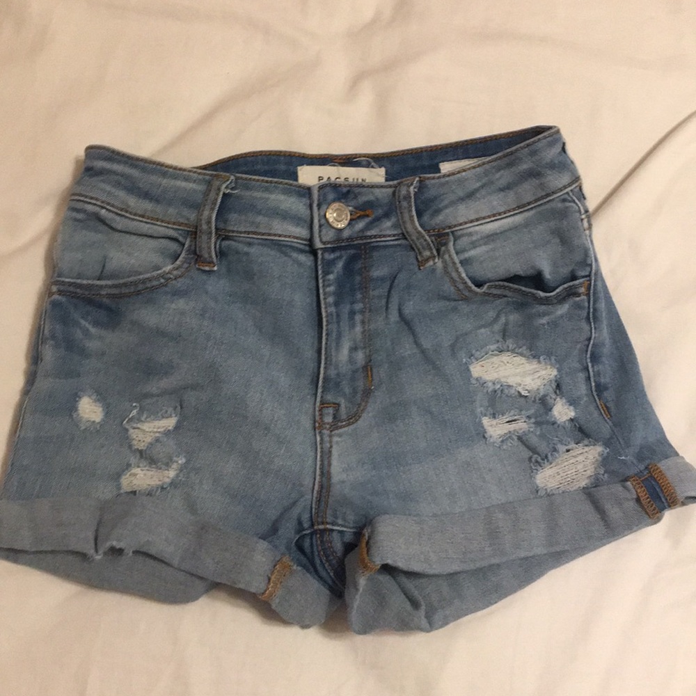 Pacsun high waisted distressed denim shorts